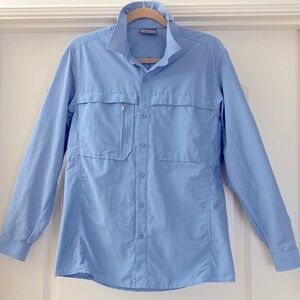 Outdoor Research Women's blue Hiking shirt activewear Button Down Size XS